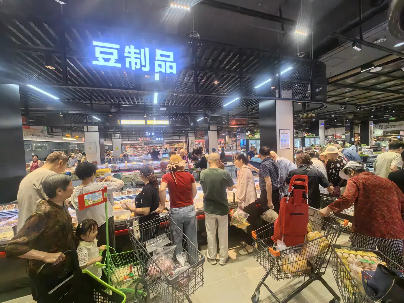商超豆制品区域客流实景